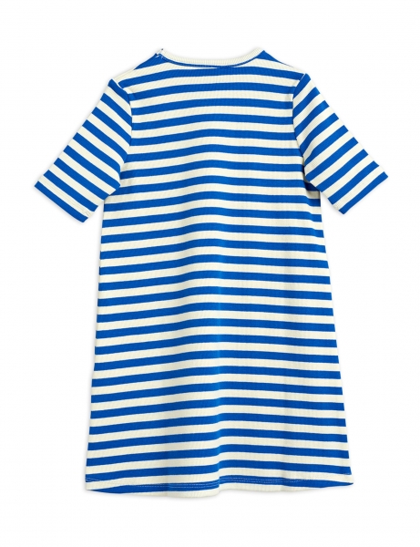MINI RODINI Kleid Rib Stripe - blau